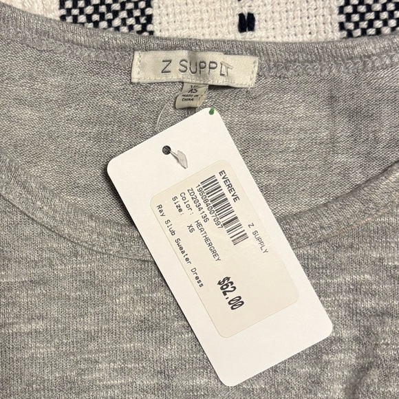 Z Supply Heathered Gray Slub Dress XS - Picture 4 of 5